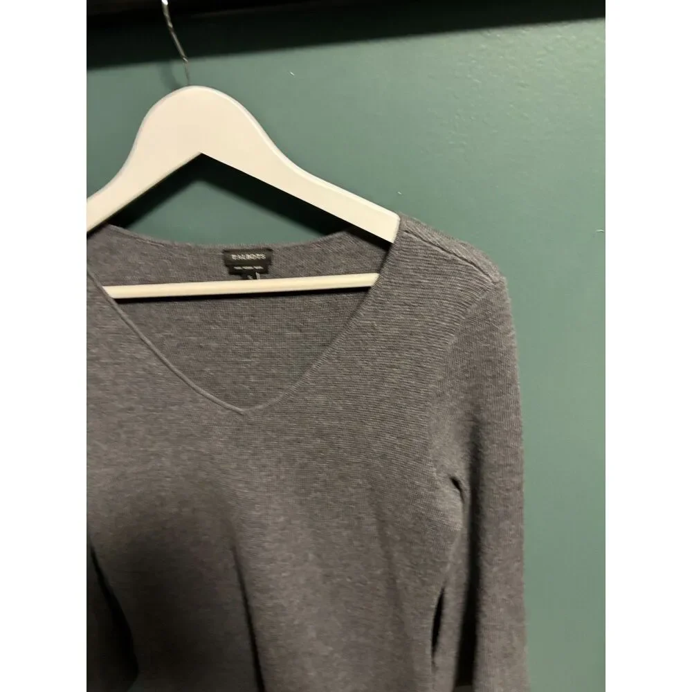 Talbots Dress Womens Size Small Gray Pure Merino Wool Long Sleeve